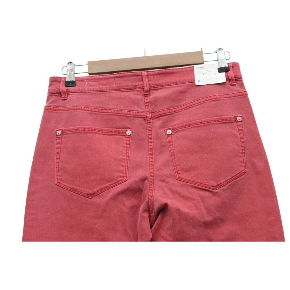 NWT J Jill Jeans Size 6 Authentic Fit Cropped Red Mid Rise Stretch Denim Preppy - Picture 8 of 13